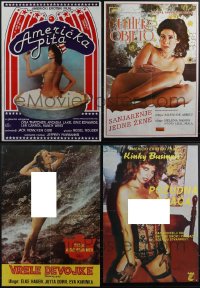 5d0871 LOT OF 9 FORMERLY FOLDED SEXPLOITATION YUGOSLAVIAN POSTERS 1970s-1980s with lots of nudity!