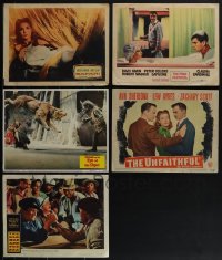 5d0345 LOT OF 5 LOBBY CARDS 1940s-1970s great scenes from several different movies!