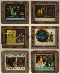 5d0670 LOT OF 6 CRACKED GLASS SLIDES 1920s great images from a variety of silent movies!