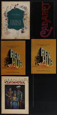 5d0396 LOT OF 5 HARDCOVER & SOFTCOVER SOUVENIR PROGRAM BOOKS 1940s-1970s Fantasia, Ben-Hur & more!