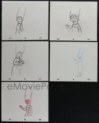 5d0480 LOT OF 5 MARGE SIMPSON SIMPSONS PENCIL DRAWINGS 2000s actually used when making the show!