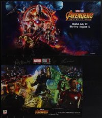 5d0904 LOT OF 5 UNFOLDED SIGNED AVENGERS: INFINITY WAR POSTERS 2018 two styles, Bettany/Klementieff!