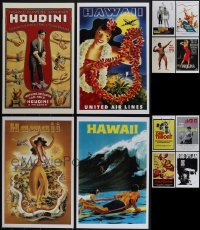 5d0161 LOT OF 14 UNFOLDED 11X17 COLOR REPRODUCTION POSTERS 1980s cool images including Houdini!