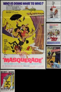 5d1039 LOT OF 16 FORMERLY TRI-FOLDED MISCELLANEOUS ONE-SHEETS 1959 - 1967 Masquerade, Carpetbaggers