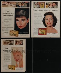 5d0533 LOT OF 3 MAGAZINE ADS 1950s Audrey Hepburn, Cyd Charisse & Doris Day ads for Lux soap!