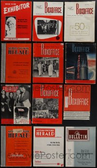 5d0503 LOT OF 12 EXHIBITOR MAGAZINES 1950s-1990s filled with great images & info for theater owners!