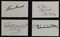 5d0704 LOT OF 4 SIGNED INDEX CARDS 1980s Bruce Bennett, Julie Bishop, Laraine Day, Miles O'Keeffe!