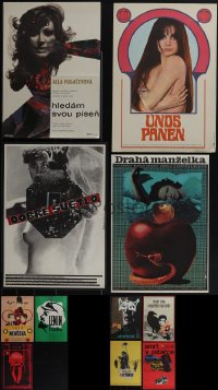 5d0132 LOT OF 11 MOSTLY UNFOLDED CZECH 11x16 POSTERS 1960s-1980s a variety of cool movie images!