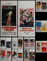 5d0756 LOT OF 22 FORMERLY FOLDED ITALIAN LOCANDINAS 1960s-1990s a variety of cool movie images!