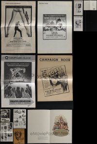 5d0406 LOT OF 12 MOSTLY FOLDED UNCUT PRESSBOOKS 1960s-1980s advertising for a variety of movies!