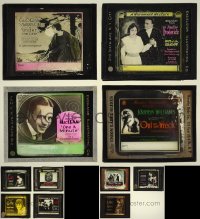 5d0652 LOT OF 11 GLASS SLIDES WITH STAINS OR LOSS 1920s great images from silent movies!