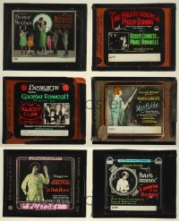 5d0654 LOT OF 10 GLASS SLIDES WITH CRACKS 1920s great images from a variety of silent movies!