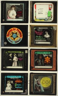 5d0661 LOT OF 8 GLASS SLIDES WITH CRACKS 1920s great images from a variety of silent movies!