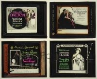 5d0668 LOT OF 6 GLASS SLIDES WITH CRACKS 1920s great images from a variety of silent movies!