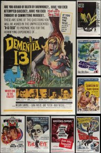 5d1181 LOT OF 12 FORMERLY FOLDED 1960S HORROR/SCI-FI/FANTASY ONE-SHEETS 1960s great titles & art!