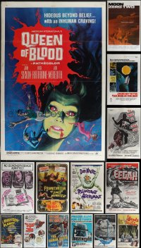 5d1168 LOT OF 17 FORMERLY FOLDED 1960S HORROR/SCI-FI/FANTASY ONE-SHEETS 1960s great titles & art!