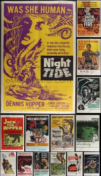 5d1166 LOT OF 18 FORMERLY FOLDED 1960S HORROR/SCI-FI/FANTASY ONE-SHEETS 1960s great titles & art!