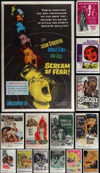 5d1159 LOT OF 21 FORMERLY FOLDED 1960S HORROR/SCI-FI/FANTASY ONE-SHEETS 1960s great titles & art!