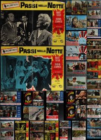 5d0823 LOT OF 81 FORMERLY FOLDED ITALIAN 19X27 PHOTOBUSTAS 1960s-1970s a variety of movie scenes!