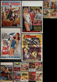 5d0811 LOT OF 17 UNFOLDED & FORMERLY FOLDED BELGIAN POSTERS 1960s-1970s a variety of movie images!