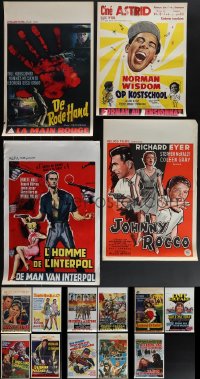 5d0809 LOT OF 19 UNFOLDED & FORMERLY FOLDED BELGIAN POSTERS 1950s-1970s a variety of movie images!