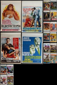 5d0808 LOT OF 20 UNFOLDED & FORMERLY FOLDED BELGIAN POSTERS 1960s-1970s a variety of movie images!