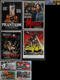 5d0818 LOT OF 11 UNFOLDED & FORMERLY FOLDED HORROR/SCI-FI/FANTASY BELGIAN POSTERS 1960s-1980s cool