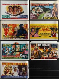 5d0819 LOT OF 11 UNFOLDED & FORMERLY FOLDED HORIZONTAL BELGIAN POSTERS 1960s-1970s cool images!