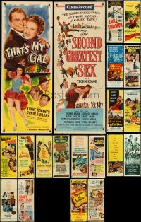 5d0775 LOT OF 24 FORMERLY FOLDED INSERTS 1940s-1950s great images from a variety of movies!