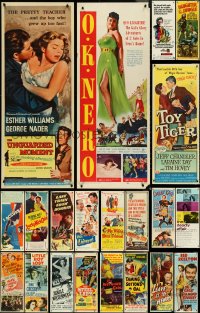 5d0776 LOT OF 23 FORMERLY FOLDED INSERTS 1940s-1960s great images from a variety of movies!