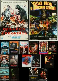 5d0865 LOT OF 17 FORMERLY FOLDED HORROR/SCI-FI YUGOSLAVIAN POSTERS 1970s-2000s cool movie images!