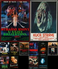 5d0866 LOT OF 16 FORMERLY FOLDED HORROR/SCI-FI YUGOSLAVIAN POSTERS 1970s-1980s cool movie images!