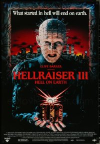 5d0957 LOT OF 8 UNFOLDED SINGLE-SIDED HELLRAISER III: HELL ON EARTH VIDEO POSTERS 1992 Pinhead!