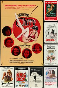 5d0265 LOT OF 12 FOLDED SEXPLOITATION ONE-SHEETS 1970s-1980s sexy images with partial nudity!