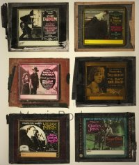 5d0657 LOT OF 10 CRACKED GLASS SLIDES 1920s great images from a variety of silent movies!