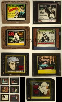 5d0649 LOT OF 13 CRACKED GLASS SLIDES 1920s great images from a variety of silent movies!