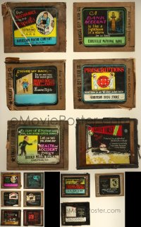 5d0647 LOT OF 15 ADVERTISING GLASS SLIDES THAT ARE CRACKED 1920s cool ads for local businesses!