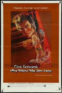 5d0288 LOT OF 5 FOLDED ANY WHICH WAY YOU CAN INTERNATIONAL ONE-SHEETS 1980 Peak art of Eastwood!