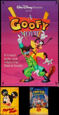 5d0269 LOT OF 10 FOLDED DOUBLE-SIDED WALT DISNEY ONE-SHEETS 1988 - 1995 Goofy Movie, Runaway Brain