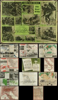 5d0437 LOT OF 6 FOLDED 1942-43 NEWSMAP WAR POSTERS 1942-1943 cool World War II images & info!