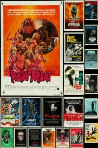 5d0253 LOT OF 20 FOLDED HORROR/SCI-FI ONE-SHEETS 1970s great images from a variety of movies!