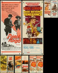 5d0788 LOT OF 14 MOSTLY UNFOLDED COWBOY WESTERN INSERTS 1960s a variety of cool movie images!