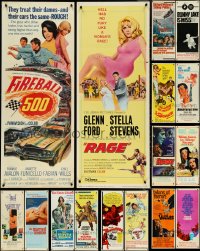 5d0781 LOT OF 18 MOSTLY UNFOLDED 1960S INSERTS 1960s great images from a variety of movies!