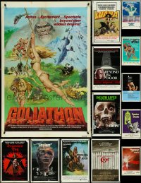 5d1174 LOT OF 14 FORMERLY FOLDED 1970S & NEWER HORROR/SCI-FI/FANTASY ONE-SHEETS 1970s-1980s cool!