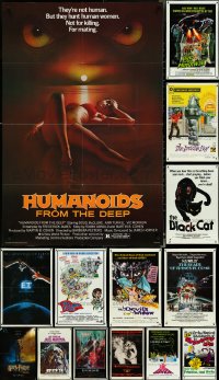 5d1169 LOT OF 16 FORMERLY FOLDED 1970S & NEWER HORROR/SCI-FI/FANTASY ONE-SHEETS 1970s-1980s cool!