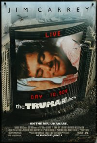 5d1111 LOT OF 5 UNFOLDED DOUBLE-SIDED 27X40 TRUMAN SHOW ADVANCE ONE-SHEETS 1998 Jim Carrey!