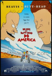 5d1143 LOT OF 5 UNFOLDED DOUBLE-SIDED 27X40 BEAVIS & BUTT-HEAD DO AMERICA ADVANCE ONE-SHEETS 1996