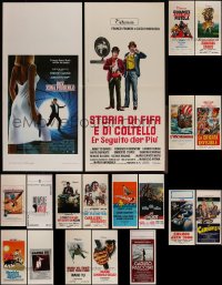 5d0757 LOT OF 21 FORMERLY FOLDED ITALIAN LOCANDINAS 1960s-1980s a variety of movie images!