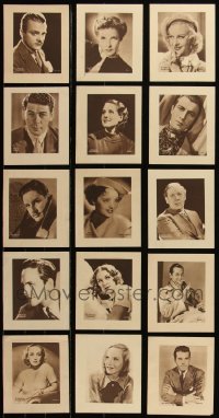 5d0694 LOT OF 15 ENGLISH MOVIE MAGAZINE GIVE-AWAY 5.5X6.5 PORTRAIT PHOTOS 1940s Cagney, Lombard!