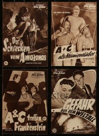 5d0705 LOT OF 4 HORROR/SCI-FI GERMAN PROGRAMS 1950s Creature, Mummy, Frankenstein & more!